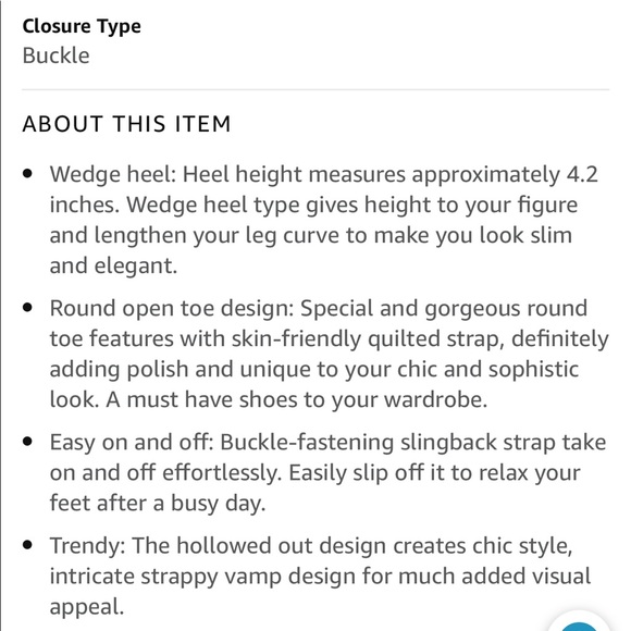 ❗️❗️ S A L E ❗️ VETASTE Strappy Open Toe Wedge Heel Sandals - Picture 5 of 5